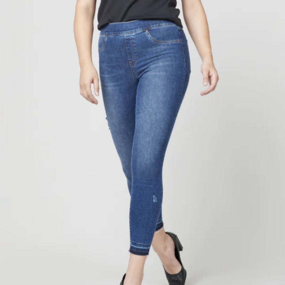 Distressed Ankle Skinny Jeans, Medium Wash - Size M (equivalent to size 6-8)